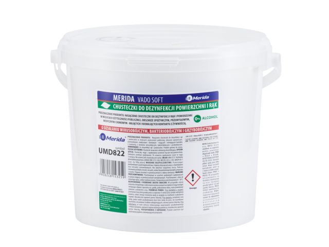 MERIDA VADO SOFT hand and surface disinfecting wipes - bucket 6 l, 65 m roll, 260 sheets